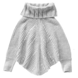 Crazy 8 Girls XL 14 Gray Cowl Neck Poncho Cape Sweater w Sleeves